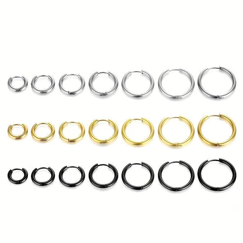 Stainless Steel 18K Plated Hoop Earrings - Daily Wear Accessories