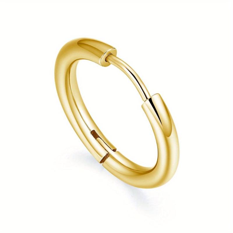 Stainless Steel 18K Plated Hoop Earrings - Daily Wear Accessories