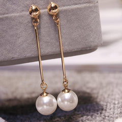 Long Chain Pearl Dangle Earrings for Women Birthday Anniversary