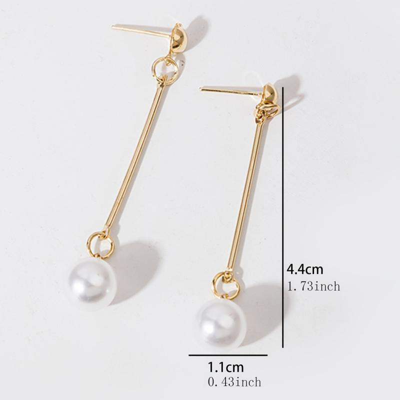 Long Chain Pearl Dangle Earrings for Women Birthday Anniversary