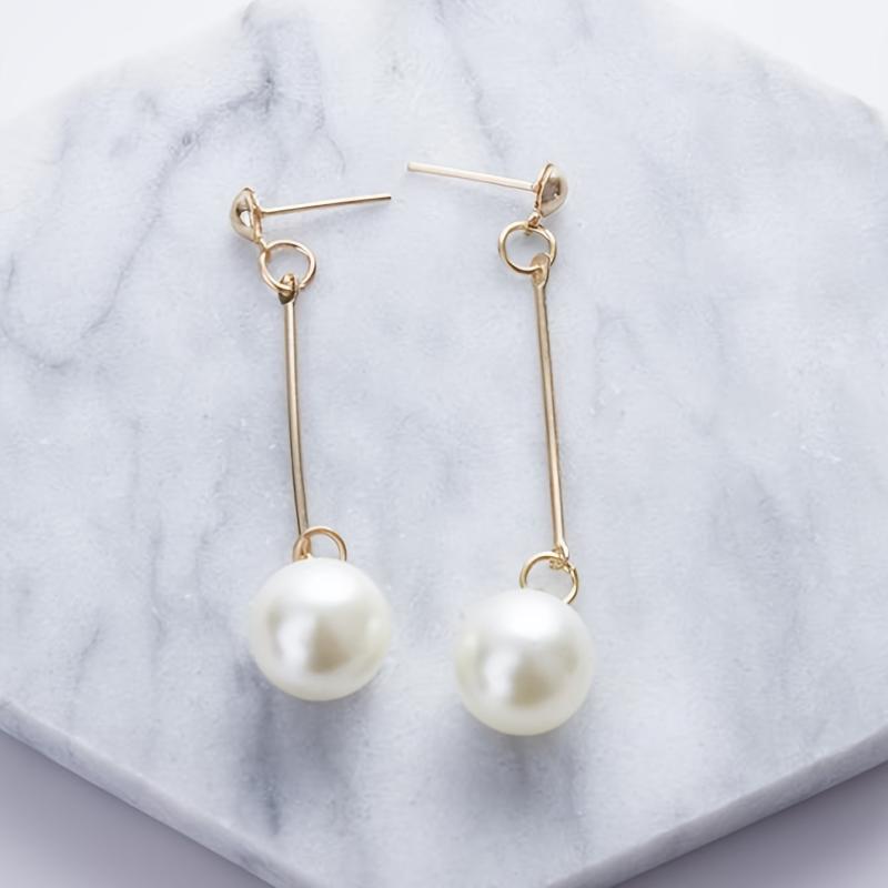 Long Chain Pearl Dangle Earrings for Women Birthday Anniversary