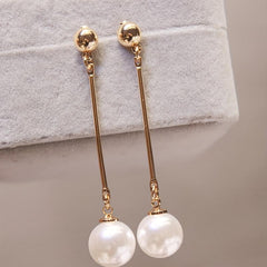 Long Chain Pearl Dangle Earrings for Women Birthday Anniversary