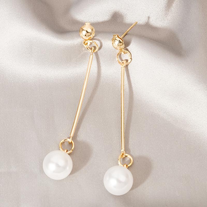 Long Chain Pearl Dangle Earrings for Women Birthday Anniversary