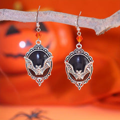 Vintage Bat Oval Shape Dangle Earrings Halloween Gift