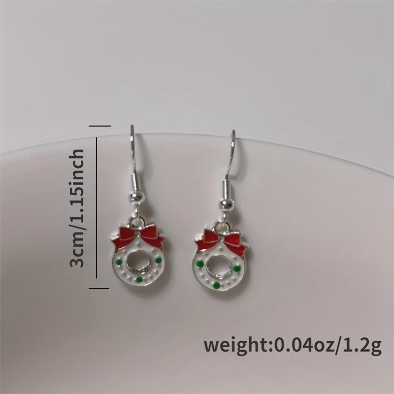 Christmas Tree Bell Enamel Dangle Earrings