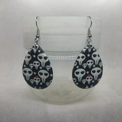 Halloween Skull Pattern Dangle Earrings Goth Style Acrylic Jewelry