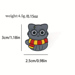 4pcs Cat Shape Anime Pin Set Cute Animal Theme Brooch Backpack Clothes Jewelry