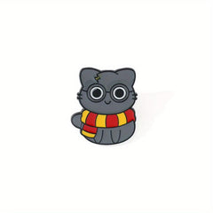 4pcs Cat Shape Anime Pin Set Cute Animal Theme Brooch Backpack Clothes Jewelry
