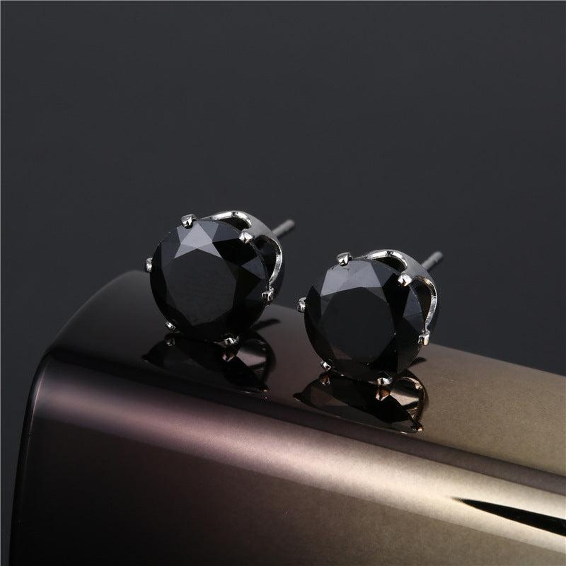 Colorful Zircon Stud Earrings Japanese Style Iron Jewelry Gift