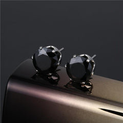 Colorful Zircon Stud Earrings Japanese Style Iron Jewelry Gift