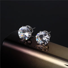 Colorful Zircon Stud Earrings Japanese Style Iron Jewelry Gift
