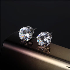 Colorful Zircon Stud Earrings Japanese Style Iron Jewelry Gift