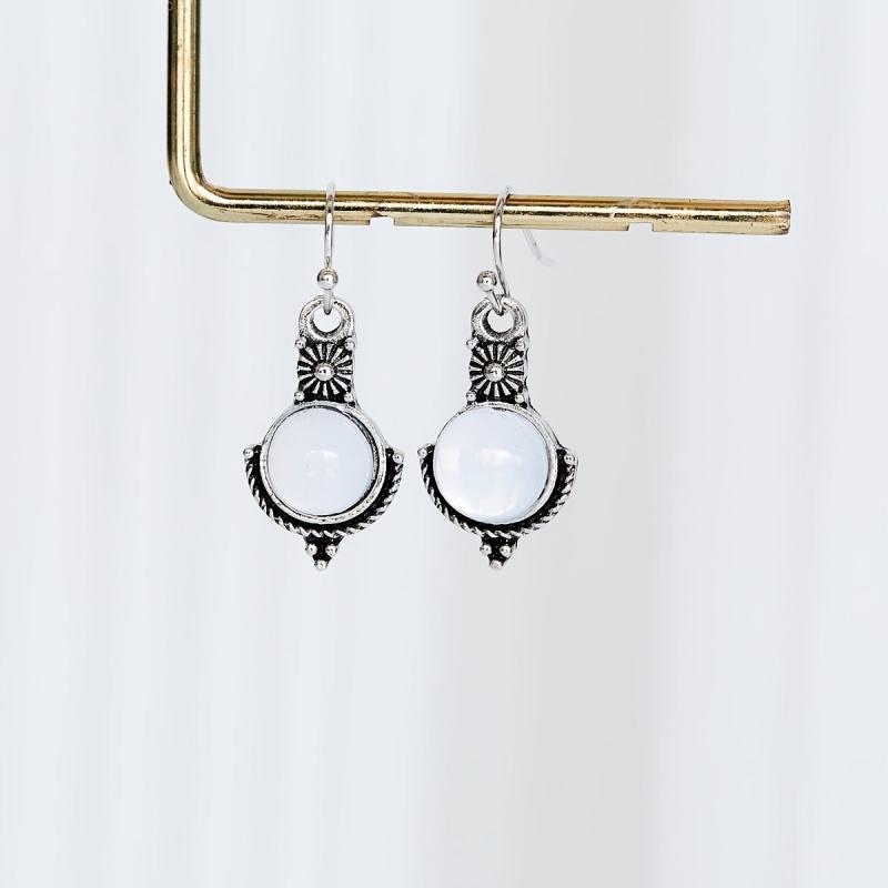 Retro Style Dangle Earrings with Artificial Stone Pendant