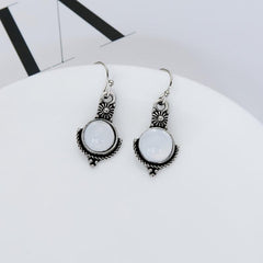Retro Style Dangle Earrings with Artificial Stone Pendant