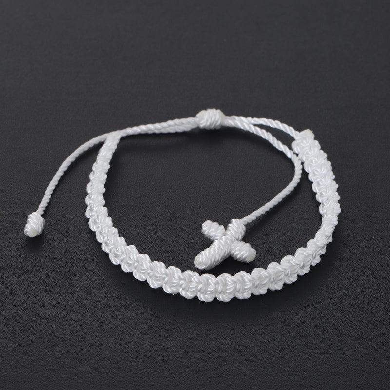 Cross Braided Women's Bracelet Rope Religious Hand Jewelry
