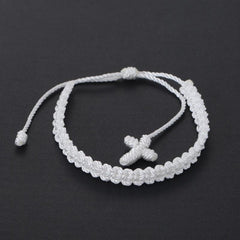 Cross Braided Women's Bracelet Rope Religious Hand Jewelry