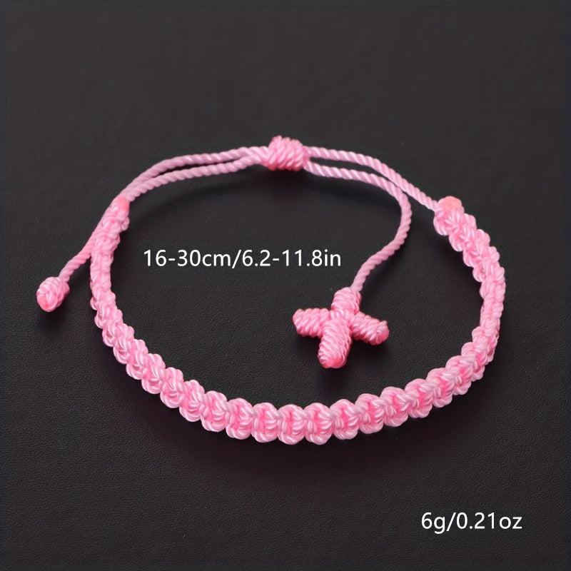 Cross Braided Women's Bracelet Rope Religious Hand Jewelry