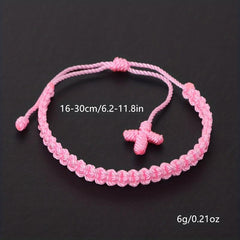 Cross Braided Women's Bracelet Rope Religious Hand Jewelry