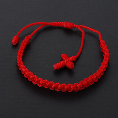 Cross Braided Women's Bracelet Rope Religious Hand Jewelry
