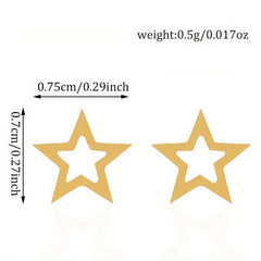 Mini Pentagram Stud Earrings Stainless Steel 18K Plated