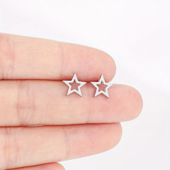 Mini Pentagram Stud Earrings Stainless Steel 18K Plated