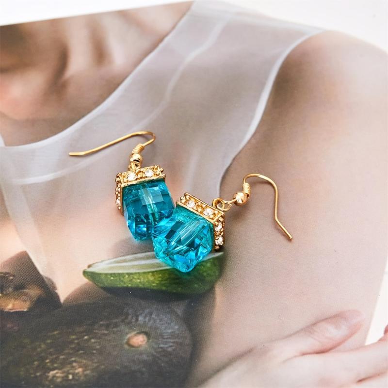 Zircon Inlaid Earrings Retro Style Jewelry Gift For Women