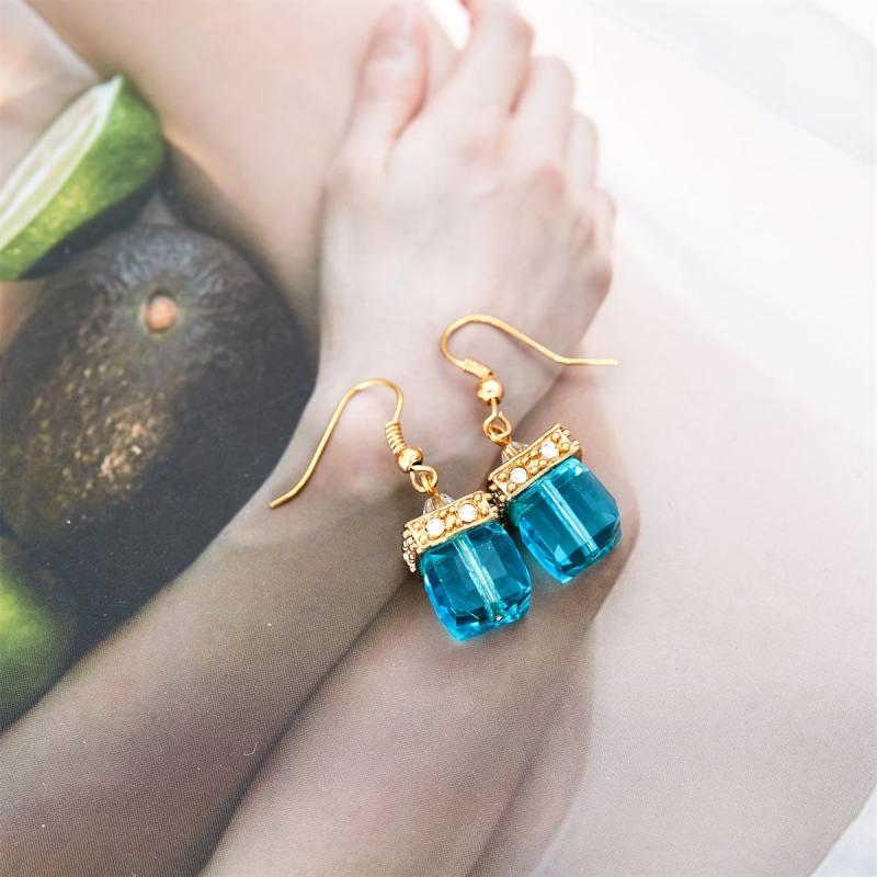 Zircon Inlaid Earrings Retro Style Jewelry Gift For Women