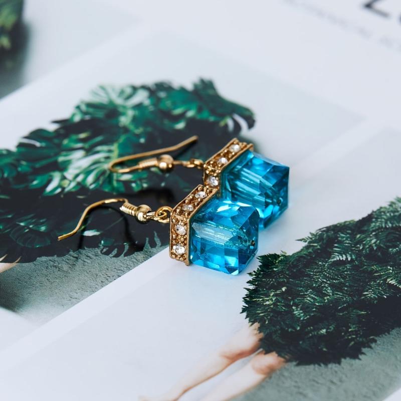 Zircon Inlaid Earrings Retro Style Jewelry Gift For Women