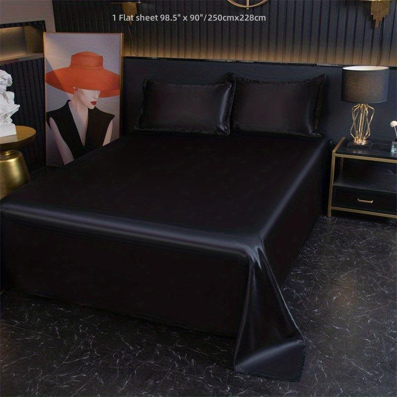 Silky Satin Flat Sheet Soft Flat Bed Sheet For Bedroom Guest Room