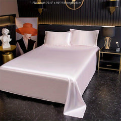 Silky Satin Flat Sheet Soft Flat Bed Sheet For Bedroom Guest Room