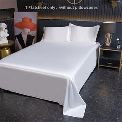 Silky Satin Flat Sheet Soft Flat Bed Sheet For Bedroom Guest Room