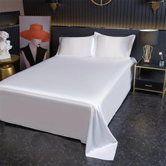 Silky Satin Flat Sheet Soft Flat Bed Sheet For Bedroom Guest Room
