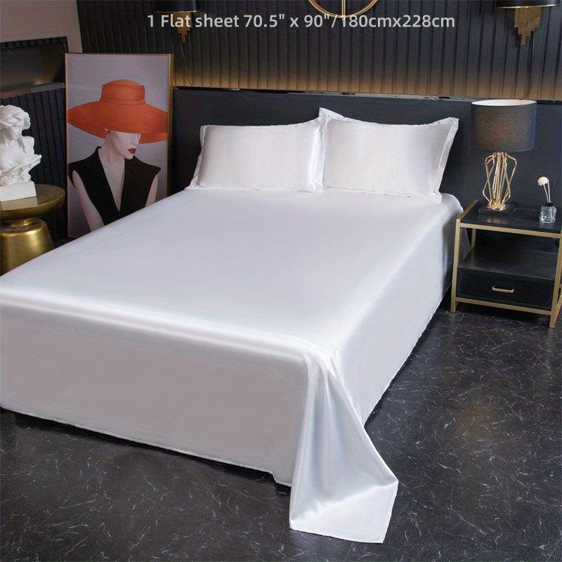 Silky Satin Flat Sheet Soft Flat Bed Sheet For Bedroom Guest Room