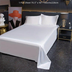 Silky Satin Flat Sheet Soft Flat Bed Sheet For Bedroom Guest Room