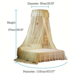 Round Ceiling Mosquito Net with Glow Butterfly Decoration String Lights