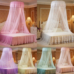 Round Ceiling Mosquito Net with Glow Butterfly Decoration String Lights