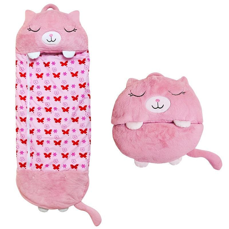 Kids 2-In-1 Cartoon Animal Sleeping Bag With Pillow