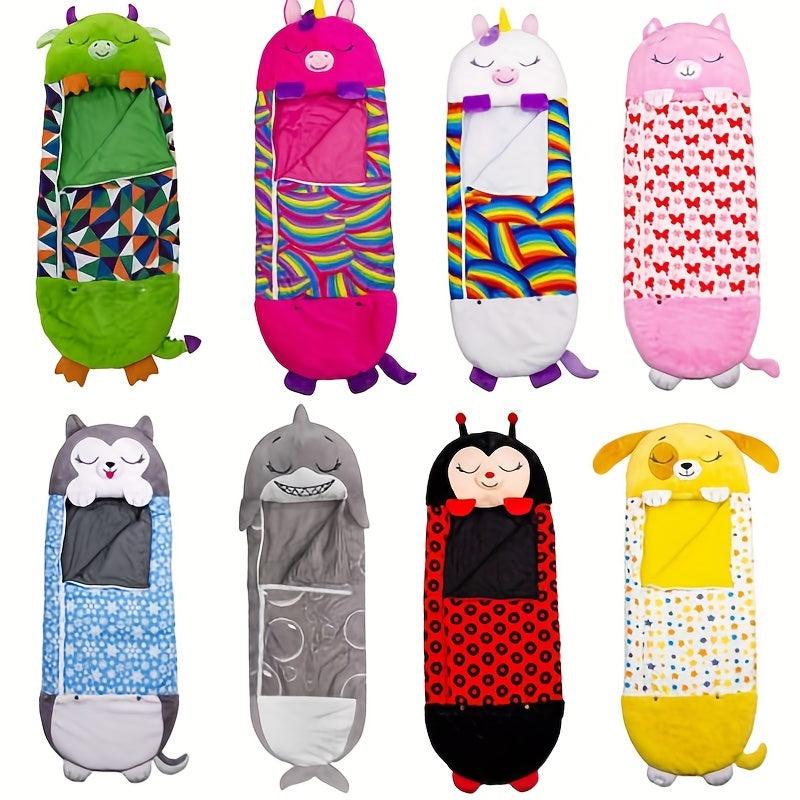 Kids 2-In-1 Cartoon Animal Sleeping Bag With Pillow