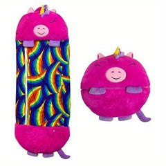 Kids 2-In-1 Cartoon Animal Sleeping Bag With Pillow