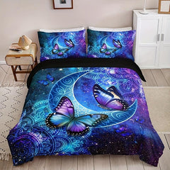 3pcs Classic Butterfly Flower Duvet Cover Set