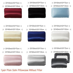2pcs Satin Pillowcase with Elastic Cord, Soft & Breathable for Comfortable Sleep