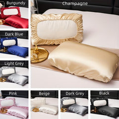 2pcs Satin Pillowcase with Elastic Cord, Soft & Breathable for Comfortable Sleep