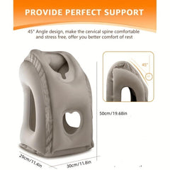 Inflatable Travel Pillow for Neck & Lumbar Support Reduces Pain & Improves Sleep