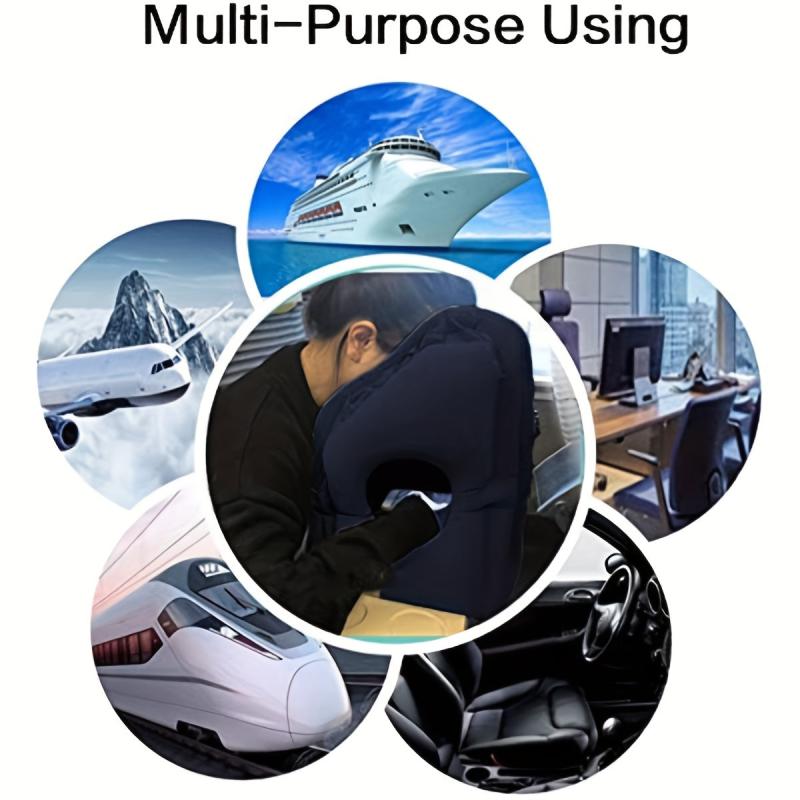 Inflatable Travel Pillow for Neck & Lumbar Support Reduces Pain & Improves Sleep
