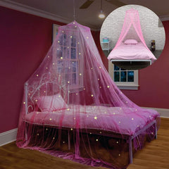 Fluorescent Mosquito Net Bed Canopy Pink Garden Camping Travel Halloween