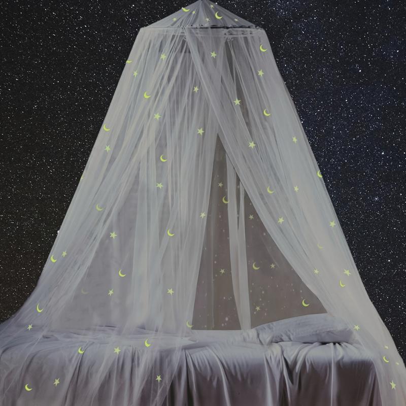 Fluorescent Mosquito Net Bed Canopy Pink Garden Camping Travel Halloween