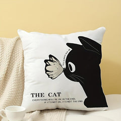 Butterfly Cat Soft Printed Pillow - Home Decoration Comfort