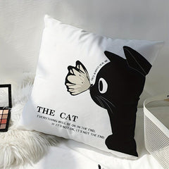 Butterfly Cat Soft Printed Pillow - Home Decoration Comfort