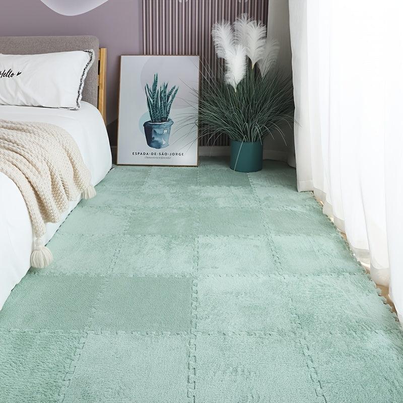 12pcs Washable Patchwork Carpet Bedside Mat DIY Rugs Anti Drop 11 8x11 8in