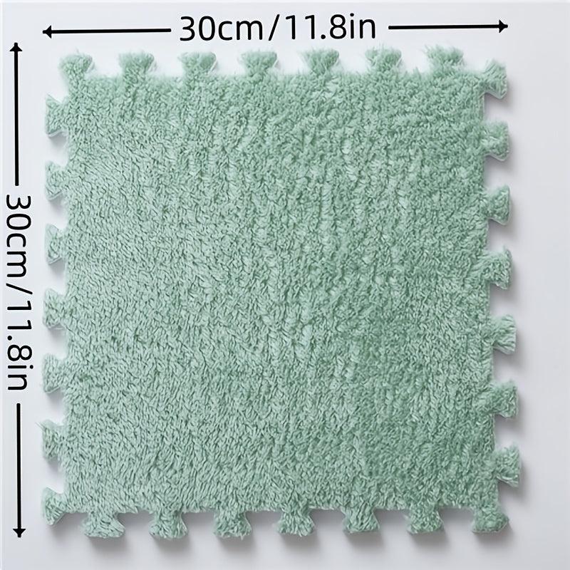 12pcs Washable Patchwork Carpet Bedside Mat DIY Rugs Anti Drop 11 8x11 8in